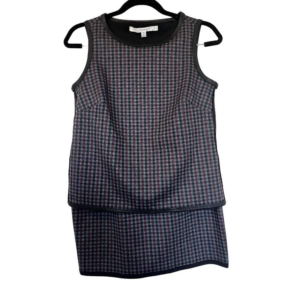 Studio M Two Piece Plaid Skirt Set